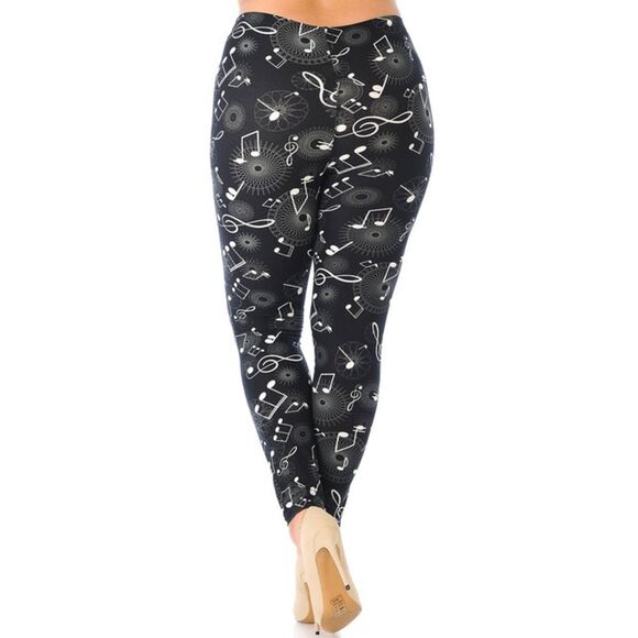 Plus Size Musical Note Leggings | Music Note, Music‎ Notes - Picture 10 of 12